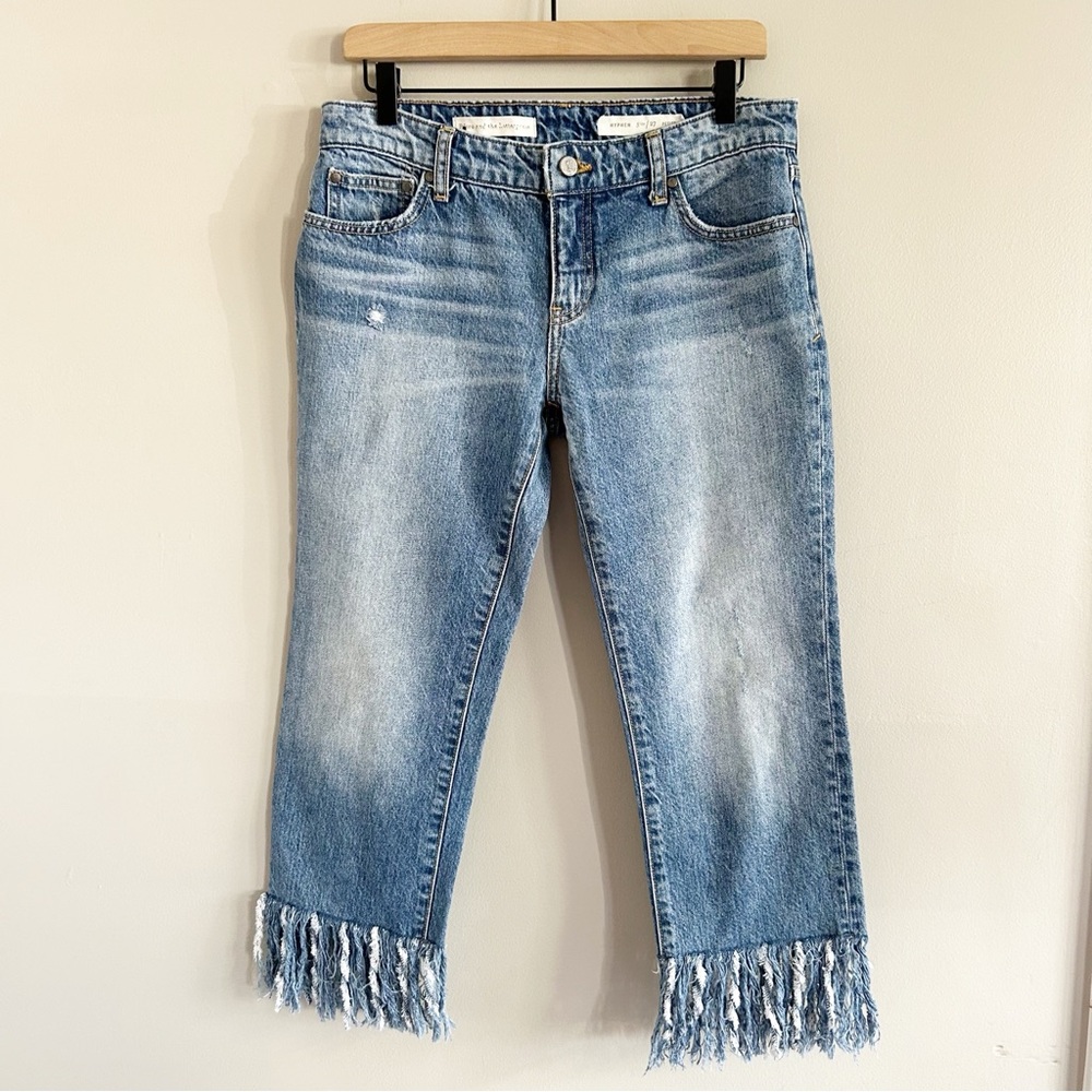 Pilcro and the Letterpress • hyphen cropped frayed hem jeans 27